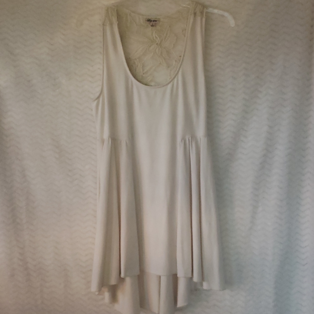Lily StarWhite & gold back laced dress/top